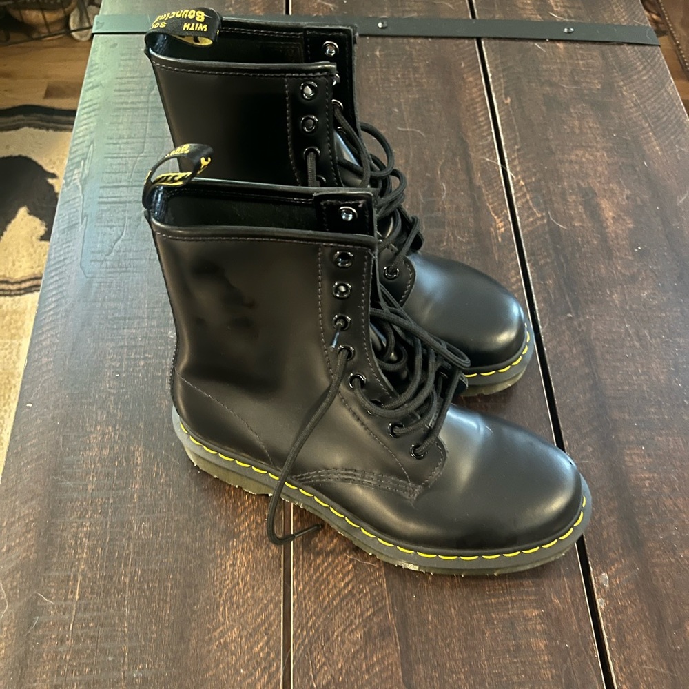 Dr. Martens original 1460 smooth leather lace-up boots.